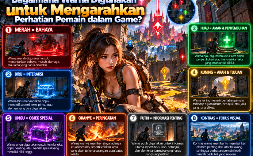 Bagaimana Warna Digunakan untuk Mengarahkan Perhatian Pemain dalam Game?